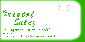 kristof sulcz business card